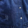 thumbnail image 6 of Denim Tops for Women Womens Shacket Jacket Long Sleeve Button Hooded Long Denim Coat with Pockets Oversized Jean Jacket for Women S-9 Blue M, 6 of 9