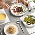 thumbnail image 5 of Porcelain Dinnerware Sets for 4, 12 Pieces Ceramic Plates and Bowls Set, Classic Modern Simple Kitchen Dinner Dining Ware Set, Dishwasher and Microwave  Dishes Sets(Pure White), 5 of 5