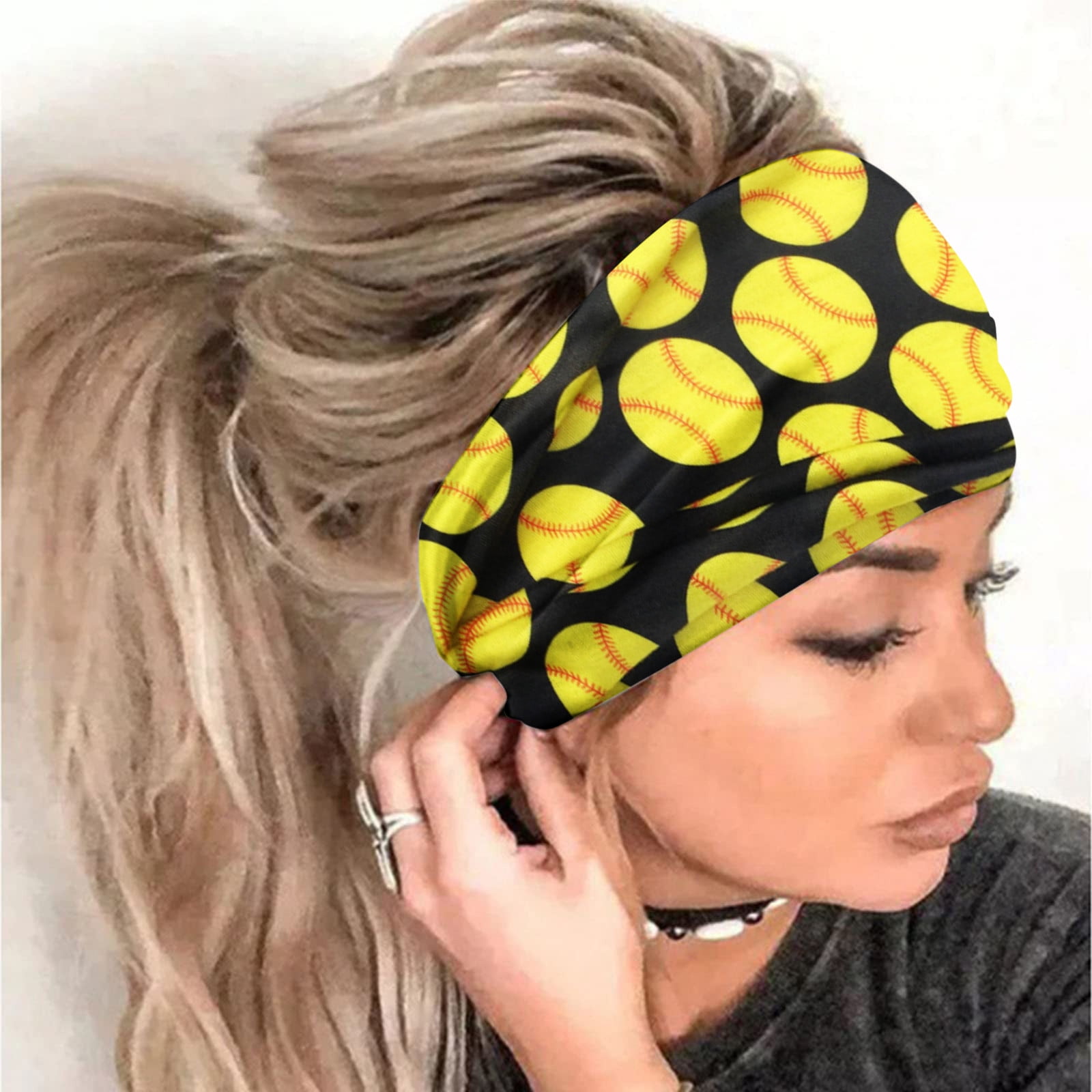 Ovzne Women Headbands, Fashion Ball Print Elastic Headband,1PC Head