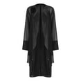 thumbnail image 5 of Alvivi Womens Long Sleeve Sheer Mesh Shrug Elegant Chiffon Open Front Bolero Cardigan Jacket Black M, 5 of 6