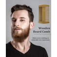 thumbnail image 2 of Peine de bolsillo Zilotusnte de madera de doble cara para barba, paquete de 4, 2 of 6