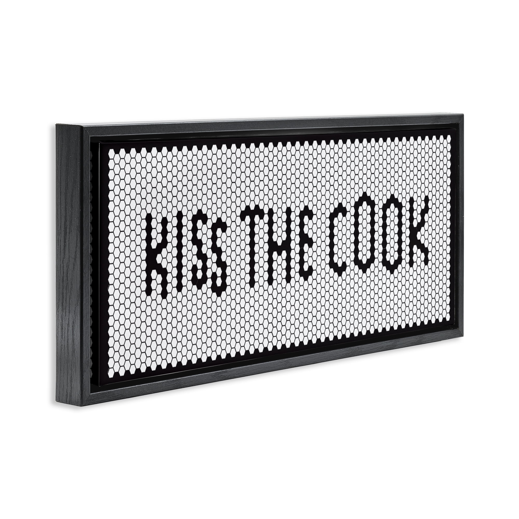 Stupell Industries Retro Kiss The Cook Black Framed Floater Canvas Wall Art, design by Elizabeth Medley