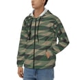 thumbnail image 3 of Vsdgher Jungle Green Camo USA Flag Mens Hoodies Zip Hoodie, Hoodies for Men, Zip-up Hooded Sweatshirt-X-Large, 3 of 5