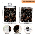 thumbnail image 5 of Yayeee 2 Pack Qtip Holder Bathroom Cotton Swab Canister with Lid Clear Dispenser Set, Black Flowers, 5 of 6