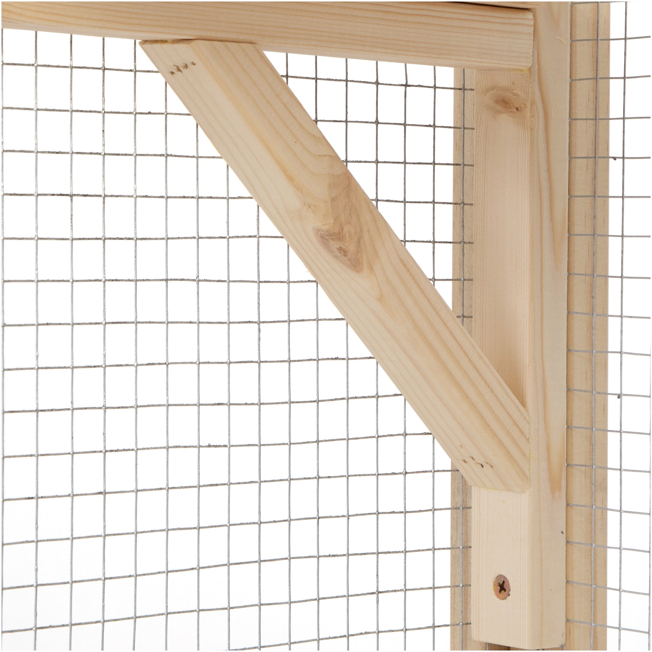 JERFIT Large Outdoor Wooden Catio Enclosure with Sunroof, Platforms & Hammock for Indoor Outdoor Cats, Weatherproof Cat House Cage Condo in Burly Wood
