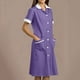 thumbnail image 1 of WILLBEST Vestido Midi Informal de Manga Corta con Cuello En V para Mujer con Diseño de Patchwork para Uso Diario y Trabajo, Vestido Cómodo con Bolsillos Mediana​​, 1 of 3
