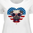 thumbnail image 4 of Inktastic Pug Dog Patriotic US Flag Heart Women's Plus Size T-Shirt, 4 of 5