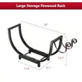 thumbnail image 6 of Firewood Rack OutdoorandIndoor24'' Firewood Holder With Kindling Wood HooksandAdjustable Feets Heavy Duty Metal Log Rack Black Curved Log Holder Fire Wood Storage Organzier For FireplaceandPatio, 6 of 6