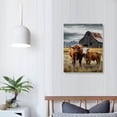 thumbnail image 3 of COMIO Canvas Wall Art Highland Cow Print Pictures Animal Highland Fluffy Cattle Photo Framed Farmhouse Painting for Home Decor, 3 of 4