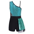 thumbnail image 2 of Kaerm Combinaison de Sport Sans Manches Pailletée pour Filles, Vert 12, 2 of 5