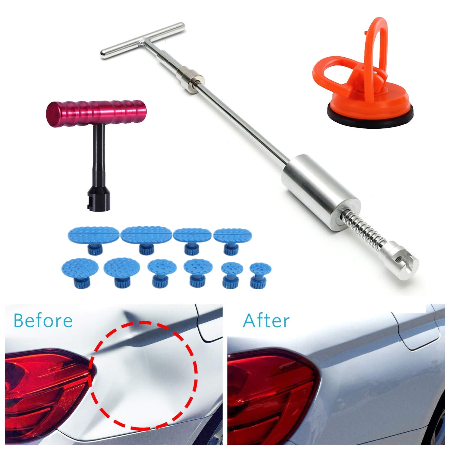 Car Body Paintless Dent Repair Puller & Glue Pulling Tabs Damage Removal Tool 