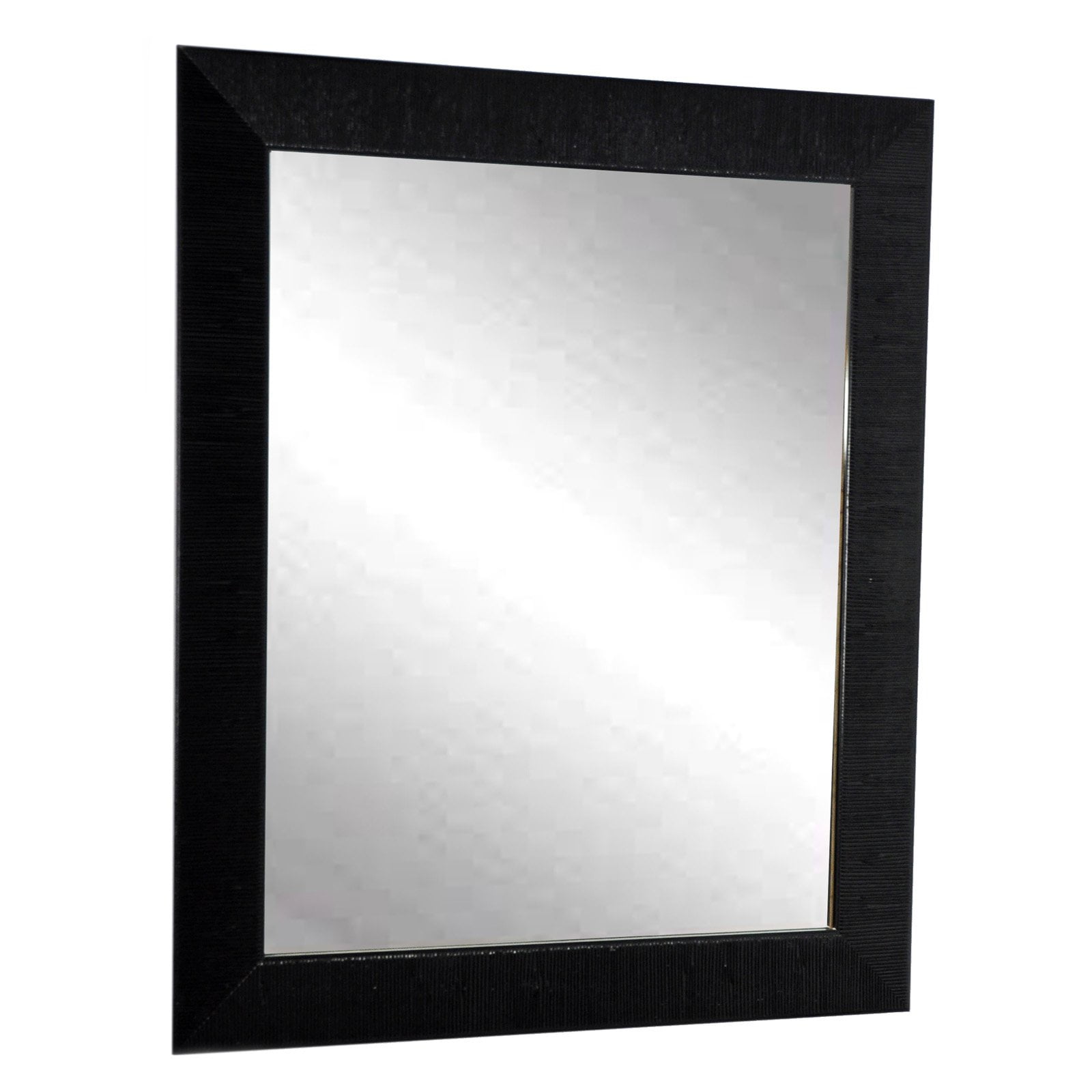 BrandtWorks American Value Glossy Black Ribbed Wall Mirror