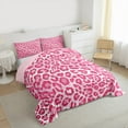 thumbnail image 3 of jejeloiu Leopard Print Bedding Comforter Set,Western Cowgirl Twin Comforter Sets,Pink White Bedding Set For Girls Kids,Ultra Soft Home Decor Reversible,2 Pieces, 3 of 8