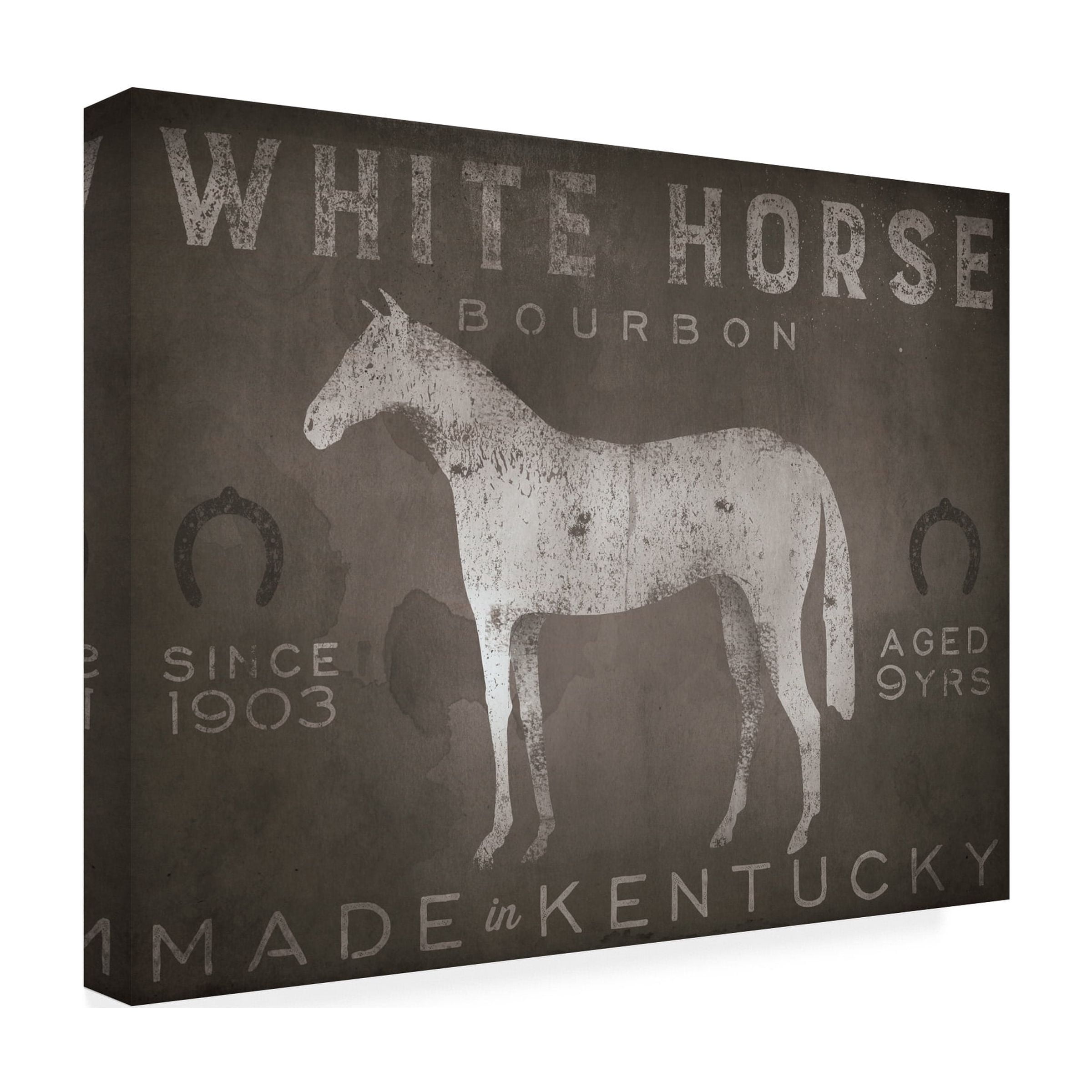 Ryan Fowler 'White Horse With Words' Canvas Art