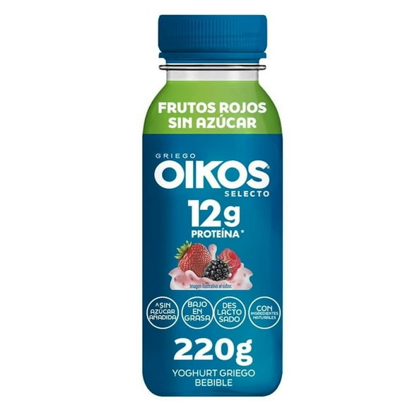 Yogurt bebible Oikos Selecto frutos rojos 12 g de proteína  220g