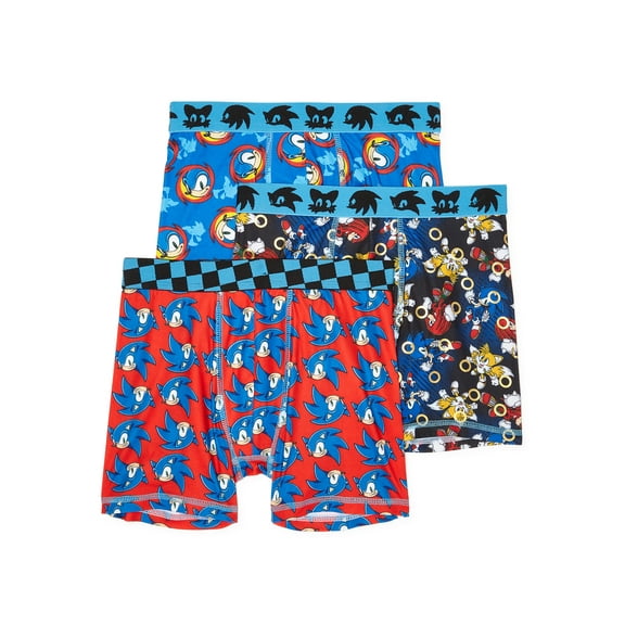 Sonic Hedgehog Boys Performance Boxer Briefs, 3-Pack
