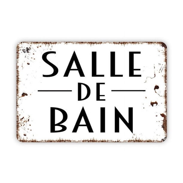 Plaque Murale Métal Salle De Bain Antic Line 45x12 Cm - Réf 16026
