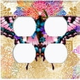 thumbnail image 3 of Metal Light Switch Plate Cover Unique Colorful Floral Butterfly Blue BUT023, 3 of 13
