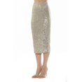 thumbnail image 4 of Women's ALEXIA ADMOR Ana Midi Sequin Pencil Skirt with Full Back Expose Color: Silver Size: 12, 4 of 4