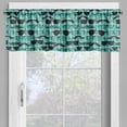 thumbnail image 2 of Ambesonne Hipster Valance Pack of 2, Mustache and Glasses Manly, 54"X12", Seafoam Charcoal Grey, 2 of 5