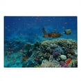 thumbnail image 2 of Fish Cutting Board, Exotic Fish and Turtle in Fresh Water on Stony Corals Bio Diversity Wild Life Photo, Decorative Tempered Glass Cutting and Serving Board, Large Size, Multicolor, by Ambesonne, 2 of 5