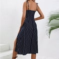 thumbnail image 5 of Sakmal Sundresses for Women 2025 Midi Sexy Blue Side Split Dress Polka Dot Sleeveless Dresses, 5 of 7