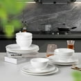 thumbnail image 2 of GSHLGAO 16-Piece Porcelain Dinnerware Set, Modern White Plates and Bowls Sets for 4 (PWT1602), 2 of 8