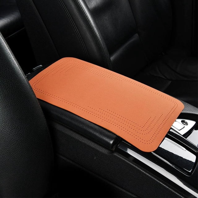 Car Armrest Cushion Cover, Universal Microfiber Suede Center Console Pad, Soft & Wear-Resistant Interior Protector for Mainstream Car Models, Anti-Slip Easy Installation