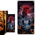 thumbnail image 2 of Leeye Halloween Cloth Door Curtain Non Woven Banner with Hooks Strips Ribbon for Wall Window Porch Decoration Party Indoor Outdoor1ml with Black Ribbon and Glue Red 180cm, 2 of 8
