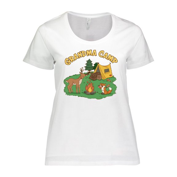 Inktastic Grandma Camp with Camping Animals Women's Plus Size T-Shirt