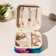 thumbnail image 6 of tie dye Travel Portable Square Necklace Organizer Jewelry Box Earring Holder for Girls and Women - Store Rings, Earrings, Necklaces, Bracelets, and More, 6 of 6