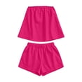thumbnail image 5 of Vdoaml Women 2 Piece Matching Set Ladies Strapless Flowy Tube Top Shorts Sets Womens Loose Casual Summer Outfit S Hot Pink, 5 of 5