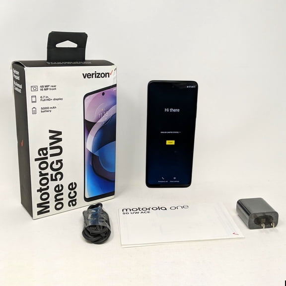 Pre-Owned Motorola One 5G Ace 64GB XT2113-1 6.7" 4GB RAM Verizon Prepaid Smartphone - Volcanic Gray