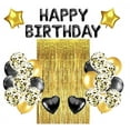 thumbnail image 7 of Birthday Decorations Confetti Foil Balloons Happy Birthday Balloon Banner Star Balloons Heart Balloons Fringe Curtains Gold Tablecloth for Birthday Party,Blak-Gold Set, 7 of 7