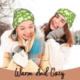thumbnail image 4 of Lsque Green White Flowers Pattern Knitted Beanie, Unisex Winter Hat, Knit Hat Winter Beanies Thick Fisherman Beanies Cuffed Plain Skull Caps, 4 of 6