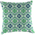 thumbnail image 5 of Jordan Manufacturing 16" x 16" Vesey Sea Mist Blue and Green Quatrefoil Square Outdoor Throw Pillow (2 Pack), 5 of 11