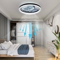 thumbnail image 3 of 20" Low Profile Reversible Ceiling Fan with Lights and Remote Control, 3-Blades Dimmable Flush Mount LED Chandelier Ceiling Light Fixture White, 3 of 10