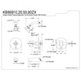 thumbnail image 2 of Kingston Brass KB86980ZX Robinet de Douche en Nickel Satiné, 2 of 2