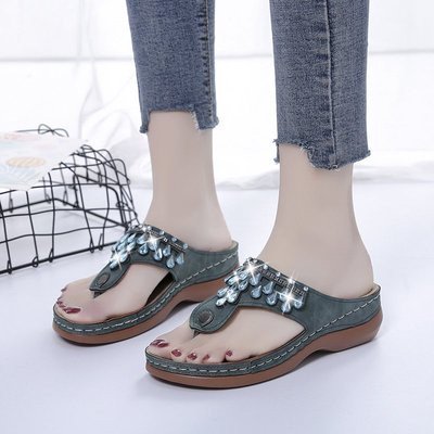 Sandalias Wmkox8yii con diamantes de imitación multicolor Tacón de cuña para Mujer