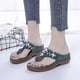 thumbnail image 2 of Sandalias y pantuflas de playa con chanclas de diamantes de imitación multicolor con tacón de cuña para mujer Wmkox8yii  hj789, 2 of 2