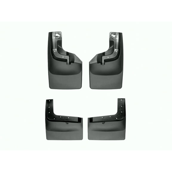 WeatherTech Custom No Drill Splash Guard MudFlaps compatible with 2017-2022 Ford Super Duty, Front & Rear Set - Black