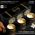 thumbnail image 2 of Vanilla Candle With Cinnamon Strong Scented Soy Candel Clean Non Toxic Velas Aromáticas For Women Gift For Fall Christmas Holidays Pack Of 3 5Oz Decorative Tin Jars With Lids, 2 of 7