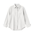 thumbnail image 6 of thefmos Women's Collared Button Front Corduroy Solid Color Jacket Casual Long Sleeve Retro Outerwear Fashion Fall Winter Outfit, White XL, 6 of 6