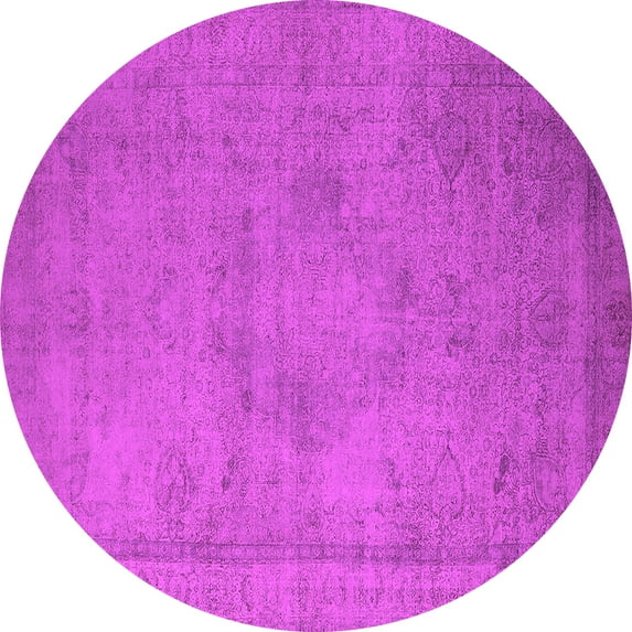 Ahgly Company Indoor Round Oriental Pink Industrial Area Rugs, 3' Round
