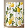 thumbnail image 4 of Lemon Summer Shower Curtain, Floral Lemon Yellow Green Waterproof Shower Curtain Set with 12 Hooks Lightweight Washable Fabric Shower Curtains for Bathroom 36x72 Inches, 4 of 6