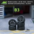 thumbnail image 2 of 1/64 Wheels Black Microkiom with Rubber Tires Model Car Modified Parts JDM VIP For Hotwheels Tomica MiniGT Q3 10.2mm, 2 of 5