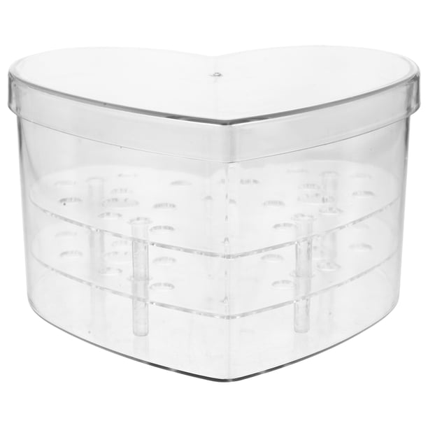 GOOHOCHY Caja de acrílico transparente para arreglos florales en forma de corazón, delicada caja para bodas.
