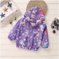thumbnail image 5 of KPOPLK Girls Windbreaker Jackets 3 6 9 12 18 Months 2T 3T 4T Fall Lightweight Water Resistant Coat Outwear with Zip Up Hooded Clothes for Kids Purple,Size 9-10 Years, 5 of 5