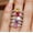 blue, variant on Square Diamond Princess Ring Four-claw Female Simulation Diamond Wedding Simple Japanese and Korean Fashion Diamond Ring Zircon Ring