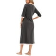 thumbnail image 7 of ylioge Cotton Nightgowns for Women with Pockets 3 4 Sleeve Crewneck Sleepshirts Ladies Casual Solid Pullover Loungewear Pajamas Midi Dresses, 7 of 7